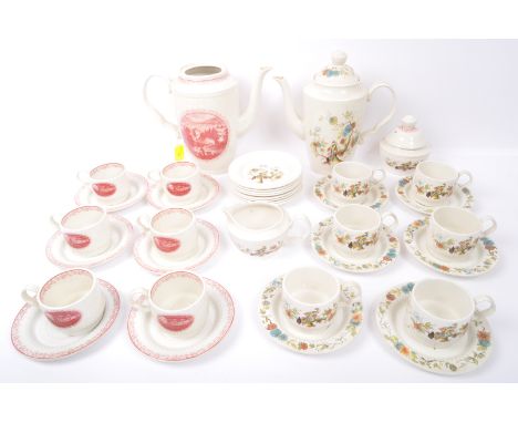 Royal Cauldon - Bristol Ironstone. A collection of two vintage 20th Century English ceramic pottery tea services sets in 'Sce