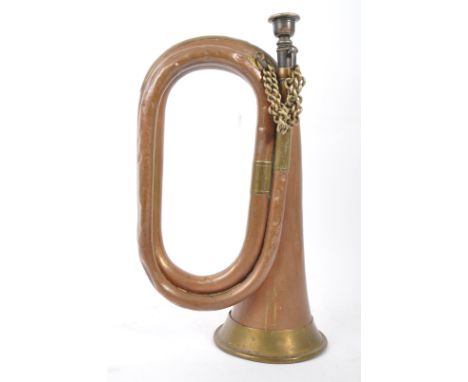 Of WWI First World War Interest -&nbsp; Boy Scout's brass and copper bugle horn, with mouth piece. No markings. Measures appr