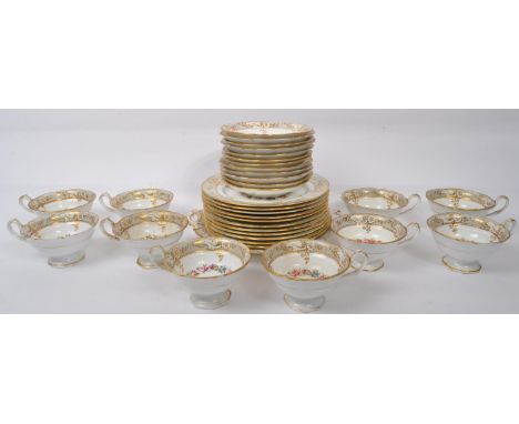 An early 20th century Cauldron bone china tea service. The service comprising of ten teacups, ten saucers, ten side plates an