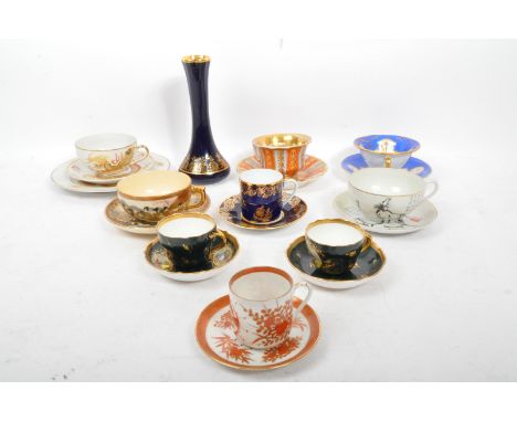 A collection of 19th Century and later porcelain china cups &amp; saucers. Comprising of four Asian oriental Japanese Chinese