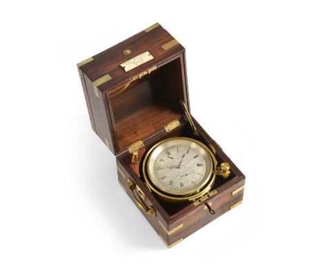 A Rosewood Two Day Marine Chronometer, signed John Brunton, 3 America Square, London, number 513, circa 1860, three tier bras