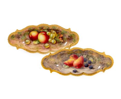 A Matched Pair of Royal Worcester Porcelain Oval Dishes, by Edward Townsend and P Love, 1939 and later, painted with still li