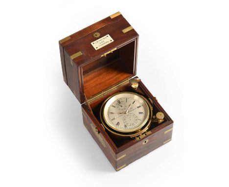 A Mahogany Two Day Marine Chronometer, signed J.W.Ray &amp; Co, 17 So Castle St, Liverpool, number 230, circa 1890, three tie