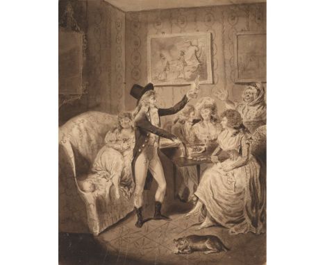  Cruikshank, Isaac, by or after The Prodigal Son Four ink wash illustrations: Prodigal Son No.340 Plate 1, showing a family s