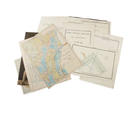  Ecole spéciale militaire de St-Cyr Portfolio of sketches and manuscript exercises by officer cadet Camille de Caix, Baron de