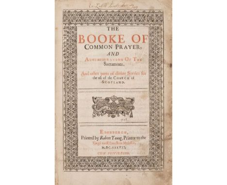  Scottish Prayer Book The Booke of Common Prayer, and Administration of the Sacraments And other parts of divine Service for 