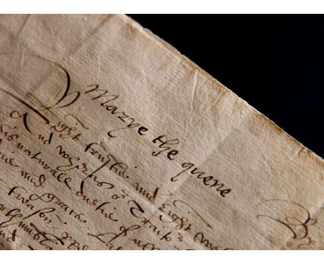  Mary I (1516-1558), Queen of England and Ireland Letter signed 'Mary the quene' to William, Lord Paget, on the outbreak of W