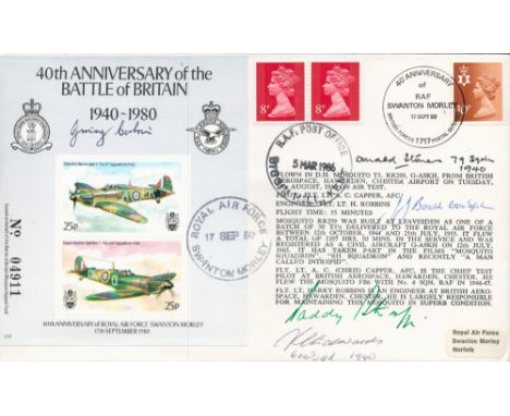 C79a 40th Anniv of the Battle of Britain Signed 5 Battle of Britain Pilots, Crew, WAAF 17 Sep 80 BFPS 1717 40th Anniv of RAF 