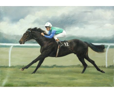 § Frank Geere (British, 20th Century) "Gallic League" with M Hills up signed lower left "F Geere" oil on canvas, unframed 50 