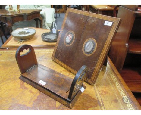 A table lectern together with a book slide  