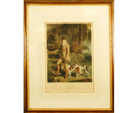 R J Hamerton 'J. Ward, Huntsman to the Cambridgeshire Hounds on Forester' coloured lithograph by Day & Haghe published 1843 b