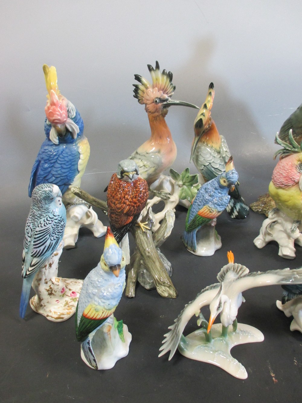 A collection of ornamental birds