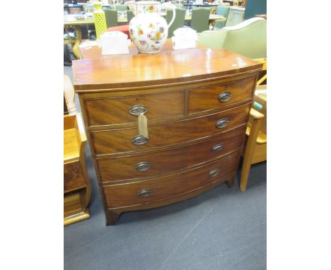 A Regency mahogany bow front chest of drawers, 97 x 100 x 50cm  