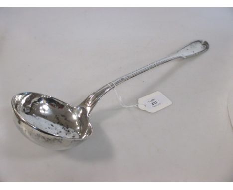 A silver ladle, marks worn, 7oz  