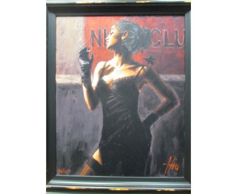 § Fabian Perez (Argentinian, b.1967) Girl smoking signed lower right "Perez" within the print and numbered 77/195 print on ca