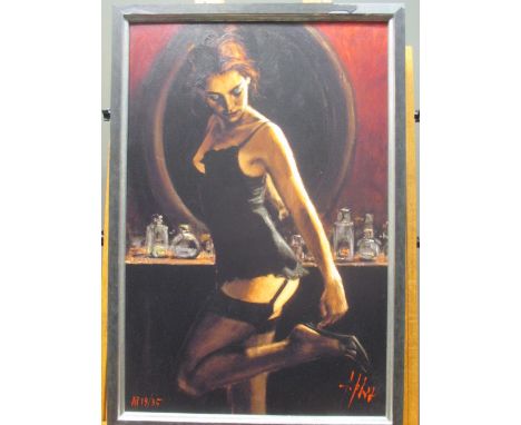 § Fabian Perez (Agentinian, b.1967) Girl in black basque signed lower right in the print "Perez" and numbered "AP 19/35" prin