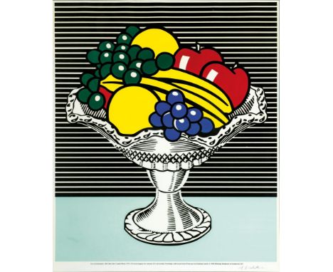 Roy Lichtenstein (New York 1923 - New York 1997). Still Life with Crystal Bowl. 1990. Farbsiebdruck. 84 x 69,5 cm. R. r. u. m