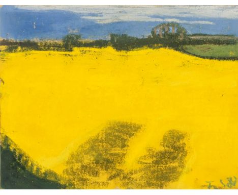 Klaus Fußmann (Velbert 1938). Blühender Raps. 1987. Pastell. 26,5 x 34 cm. R. u. sign. und dat. Fußmannn 87, unter Glas gerah