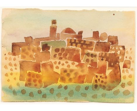 Eduard Bargheer (Hamburg 1901 - Hamburg 1979). Nordafrika. Aquarell. 21,5 x 31 cm. R. u. sign. Bargheer, unter Glas gerahmt, 