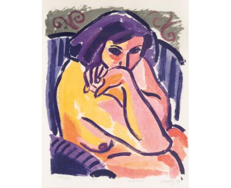Corneille (Lüttich 1922 - Auvers-sur-Oise 2010), eigentl. Cornelis Guillaume van Beverloo. Wanda. 1946/1987. Farblithographie