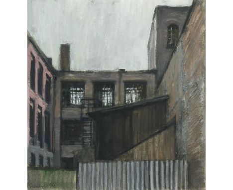 Konrad Knebel (Leipzig 1932). Innenhof. 1994. Tempera. 22 x 20,5 cm. L. u. sign. und dat. Knebel 94, unter Passepartout und G