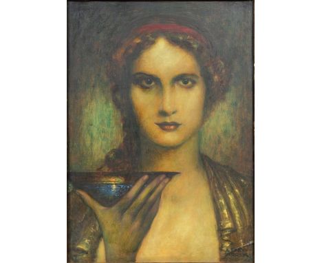 Adolf Frey-Moock (Jona 1881 - Steinebrunn 1950). Circe. Öl/Holz. 53,5 x 38 cm. R. u. sign. A. Frey-Moock, verso bet. und erne