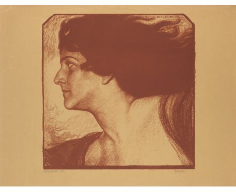 Karl Bauer.  (1868 Stuttgart - 1942 München). Sammlung von 5 Lithographien. 1902-03. Je Lithographie auf grauem oder chamoisf