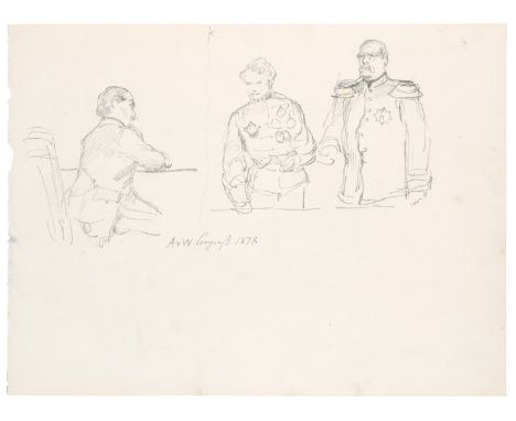 Anton von Werner.  (1843 Frankfurt an der Oder - 1915 Berlin). Otto von Bismarck und Graf Andrassy bei der Abschlussansprache