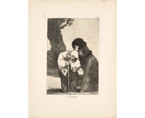 Francisco de Goya.  (1746 Fuendetodos - 1828 Bordeaux). Chiton. ca. 1799. Radierung und Aquatinta auf Velin. 19 x 13 cm (30,5