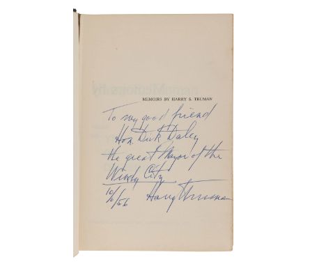 [CHICAGO] -- [DALEY, Richard J. (1902-1976), his copy]. TRUMAN, Harry S. (1884-1972). Memoirs: Year of Decisions. Garden City