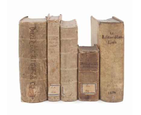 [17th CENTURY PRINTING - ITALY]. A group of 5 works, comprising: &nbsp;TASSO, Torquato (1544-1595). La Gerusalemme liberata. 