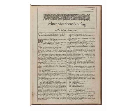 SHAKESPEARE, William (1564-1616). Much adoe about Nothing. -- Loves Labour's Lost. [Extracted from the Second Folio]. [London