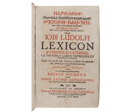 LUDOLF, Hiob (1624-1704). &nbsp;Lexicon Aethiopico-Latinum: ex omnibus libris impressis, et multis MSStis contextum... Editio