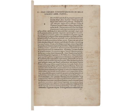 CAESAR, Caius Julius (100-44 B.C.). [The Commentaries]. &nbsp; Commentarii. Milan: Philippus Lavagna, 1478. &nbsp;Folio (311 