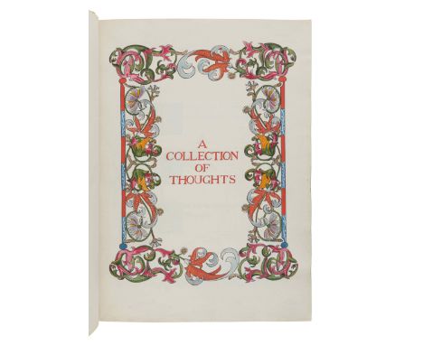 [MANUSCRIPTS -- ILLUMINATED]. Cover title: &nbsp;A Collection of Thoughts. Illuminated manuscript, vellum. N.p., n.d. [20th c