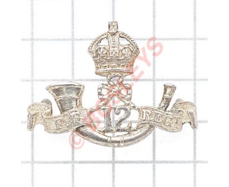Indian Army. 12th Frontier Force Regiment Officer’s Birmingham 1921 hallmarked silver cap badge,Fine die-cast crowned strung 