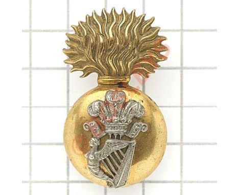 Princess Victoria’s (Royal Irish Fusiliers) scarce large Officer’s / senior NCO’s cap badge circa 1902-05.Die-cast rich gilt 
