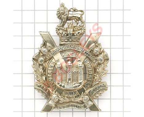 Scottish. King’s Own Scottish Borderers Victorian KOSB OR’s helmet plate centre.A good die-stamped white metal example. (KK 3