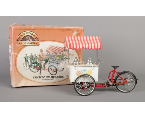 A boxed Spanish Alvarez Velocipedos Model 1936 "Ice Cream Tricycle" Ref103, length 25cm.