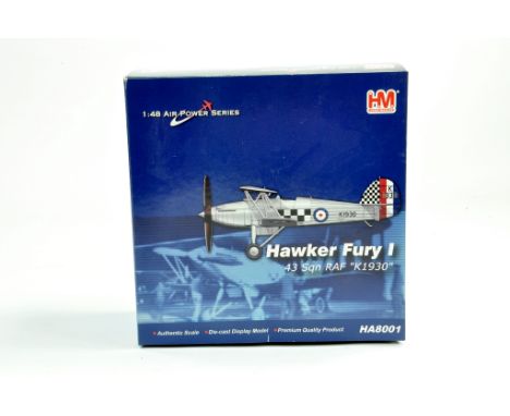 Hobby Master 1/48 diecast model aircraft comprising Hawker Fury I, 43 Sqn RAF No. K1930. Appears generally excellent and list
