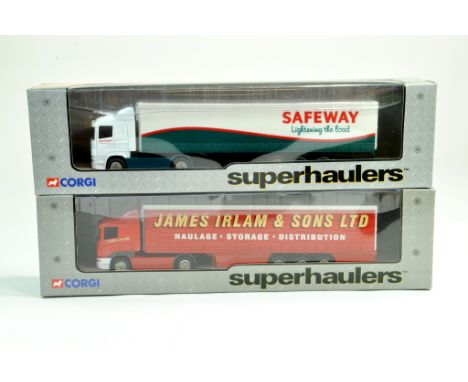 Corgi 1/64 diecast truck issues comprising Safeway and James Irlam issues. Complete. Excellent with Boxes.