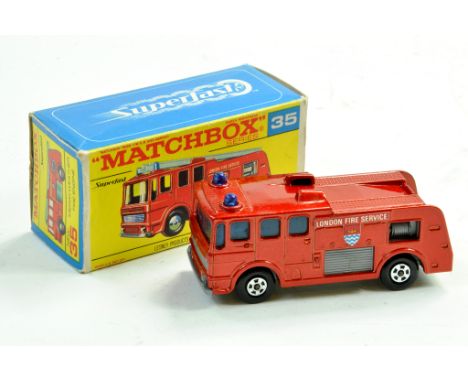 Matchbox Regular wheels No. 35c Merryweather Marquis Fire Engine. Excellent, albeit missing ladder in Very Good Box.