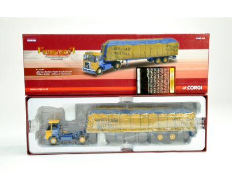 Corgi 1/50 diecast truck issue comprising No. CC12514 Atkinson Borderer Sheeted Trailer in the livery of William Nuttall. Com