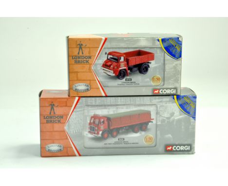 Corgi 1/50 diecast truck London Brick issues comprising No. 30102 Thames Trader Tipper plus No. 26401 AEC MKV Mammoth. Comple