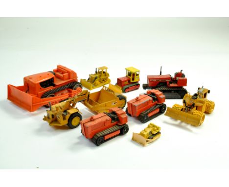 A group of diecast construction comprising various makers. Matchbox, ROS, Lone Star and others. Crawler Tractors, Dozers and 