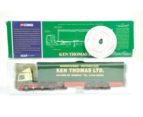 Corgi 1/50 diecast truck issue comprising No. CC75406 Leyland DAF Curtainside in the livery of Ken Thomas. Complete with cert