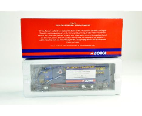 Corgi 1/50 diecast truck issue comprising No. CC13517 Volvo FM Curtainside in the livery of N Irving. Complete with certifica