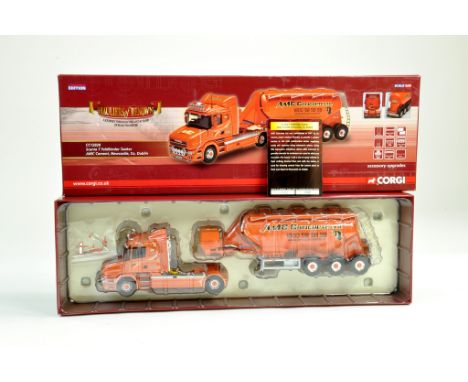 Corgi 1/50 diecast truck issue comprising No. CC12828 Scania T Feldbinder Tanker in the livery of AMC Cement. Complete with c
