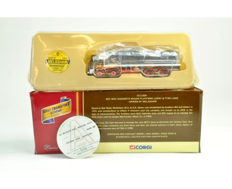 Corgi 1/50 diecast truck issue comprising Road Transport Heritage No. CC11504 AEC MKV Mammoth Platform in the livery of Spier