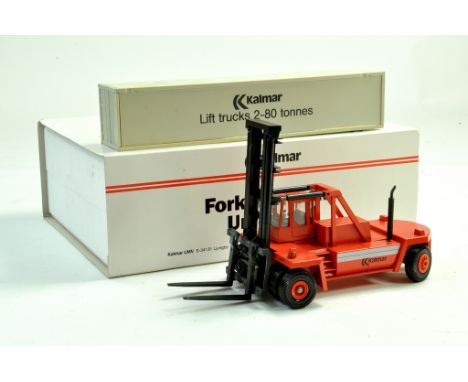 Conrad 1/50 No. 2999 Kalmar DC42-1200 Container Fork Lift. Generally very good, exhaust needs minor repair. Very Good Box.